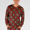 The Quilty Pleasure | Mens Red And Green Quilted Christmas Pajama Top -Clothing Store 08 18 2020 Xmas Leisure Ski Studio 5672 Edit 2