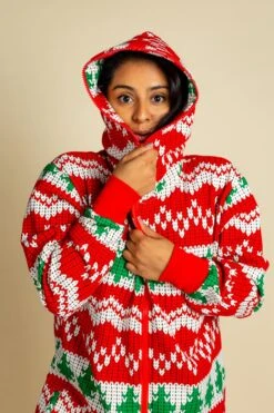 The Red Ryder | Ladies Unisex Knit Print Christmas Onesie -Clothing Store 08 26 Christmas LeisureIMG 1040