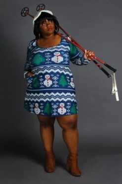 The Eggnog Aficionado | Snowman Print Christmas Skater Dress -Clothing Store 08 27 Christmas FormalIMG 1697 Edit