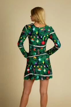 The Christmas Tree Camo | Christmas Tree Print Skater Dress -Clothing Store 08 27 Christmas FormalIMG 2210