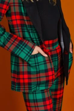 The Lincoln Log Love Lady | Women's Green Plaid Christmas Suit -Clothing Store 08 27 Christmas FormalIMG 2561