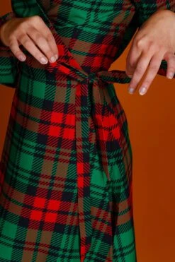 The Lincoln Log Love Lady | Plaid Christmas Wrap Dress -Clothing Store 08 27 Christmas FormalIMG 2633