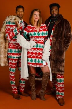 The Red Ryder | Knit Print Christmas Wrap Dress -Clothing Store 08 28 Christmas GuysSuits IMG 4007 Edit