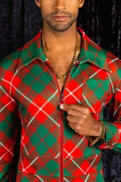 The Poinsettia Playboy | Red Plaid Christmas Flight Suit -Clothing Store 08 29 Christmas GuysSuits IMG 5066