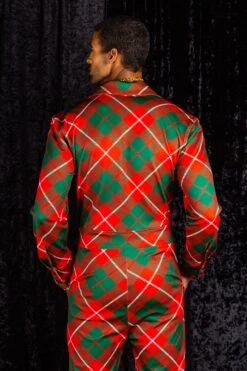 The Poinsettia Playboy | Red Plaid Christmas Flight Suit -Clothing Store 08 29 Christmas GuysSuits IMG 5068