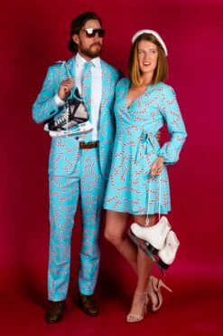 The Peppermint Pimp Canes | Candy Cane Print Christmas Wrap Dress -Clothing Store 09 03 Christmas SuitsSecondaryOptions IMG 7773 Edit