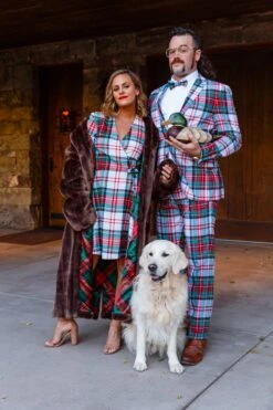 The Scotch On The Rocks | White & Red Plaid Christmas Wrap Dress -Clothing Store 09 12 Christmas VailHouse FormalIMG 0391