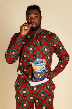 The Quilty Pleasure | Mens Red And Green Quilted Christmas Pajama Top -Clothing Store 10 01 Christmas Pajamas MLR 8327 Edit