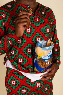 The Quilty Pleasure | Mens Red And Green Quilted Christmas Pajama Top -Clothing Store 10 01 Christmas Pajamas MLR 8329