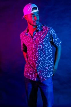 The Loading Screen | Black And White Button-Up Shirt Inspired By Playstation -Clothing Store 10 30 Playstation 44