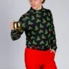 The Mistle Head To Toe | Mistletoe Print Christmas Turtleneck -Clothing Store 11 07 SkiBaseLayers Turtlenecks 2865 Edit
