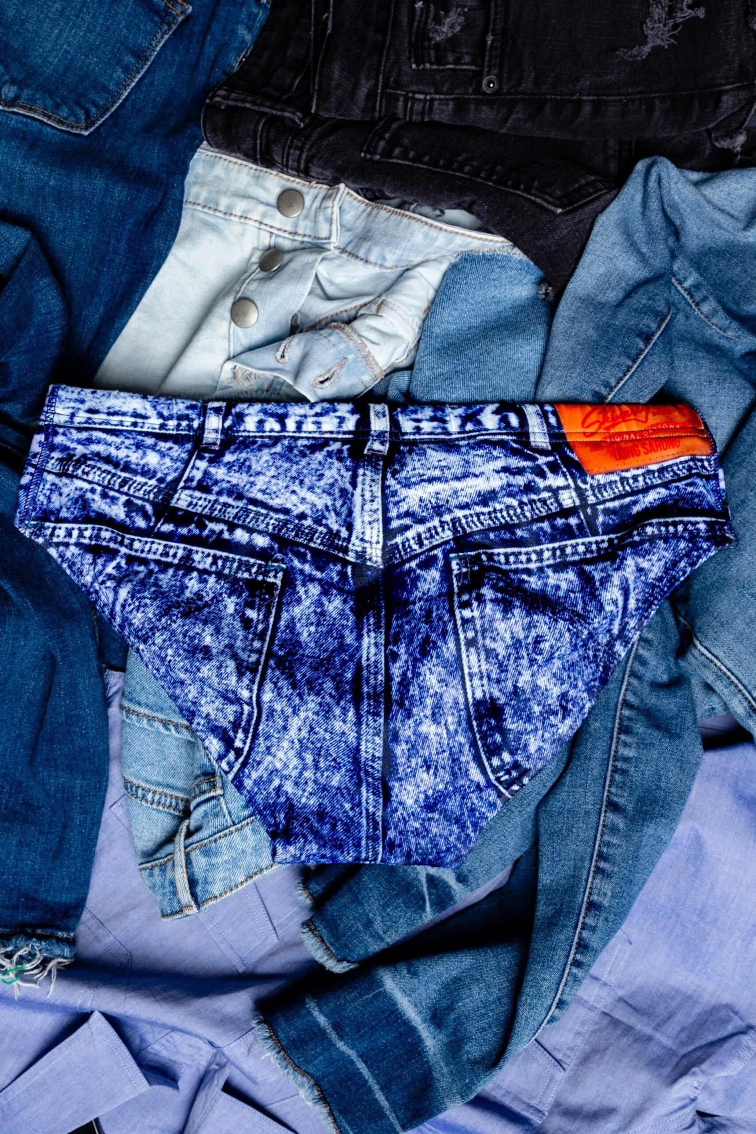 The Daytona Dong Sarong | Denim Print Swim Brief 10 The Daytona Dong Sarong | Denim Print Swim Brief - Image 8