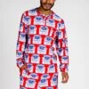 The Malt And Hops | Mens Budweiser Pajama Top -Clothing Store 11 25 20 MardiGras CarryOverSuits Boxers 18