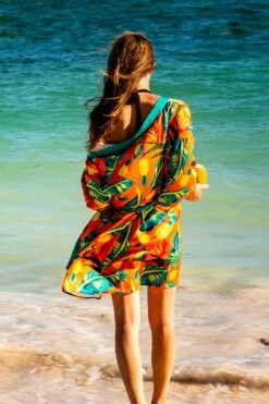 The Cruise Ship Casanova | Women's Unisex Hawaiian Party Kimono -Clothing Store 16A1400 Edit
