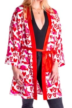 The Hot-Blooded Handbook | Ladies Valentine's Day Unisex Party Kimono -Clothing Store 16A9716