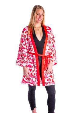 The Hot-Blooded Handbook | Ladies Valentine's Day Unisex Party Kimono -Clothing Store 16A9718