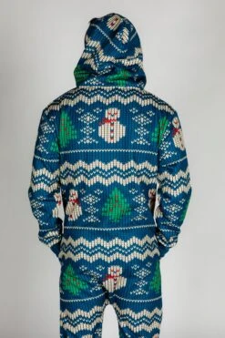 The Eggnog Aficionado | Blue Snowman Print Christmas Onesie -Clothing Store 20200911 XmasCatalog EY4A5520