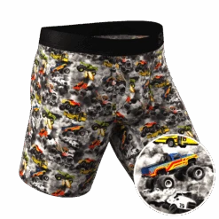 The Here Be Monsters | Monster Truck Long Leg Ball Hammock® Pouch Trunks Underwear With Fly