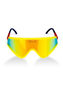 The Revo | Yellow And Red Mirrored Macho Polarized Sunglasses