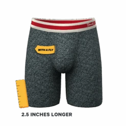 The Koala Camo | Heather Grey Long Leg Ball Hammock® Pouch Underwear With Fly -Clothing Store KoalaCamoHeatherGreyLongBXWFly3