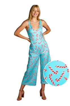 The Peppermint Pimp Canes | Candy Cane Print Christmas Jumpsuit -Clothing Store PeppermintPimpWhiteCallout 3988ac2b 6d38 49be b451 6fd06e1c21b0