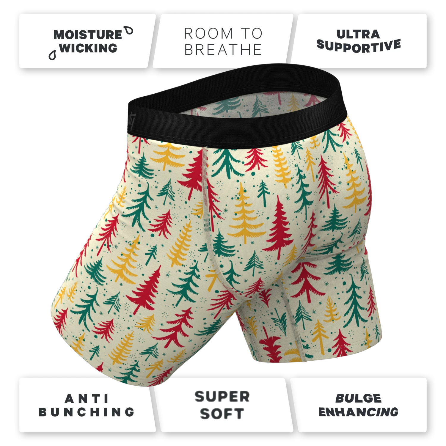 The Pine Tree Playboy | Retro Christmas Trees Long Leg Ball Hammock® Pouch Underwear With Fly 6 The Pine Tree Playboy | Retro Christmas Trees Long Leg Ball Hammock® Pouch Underwear With Fly - Image 4