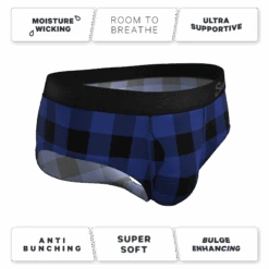 The Precious Plums | Blue Plaid Ball Hammock® Pouch Underwear Briefs -Clothing Store PreciousPlumsBluePlaidBriefs4