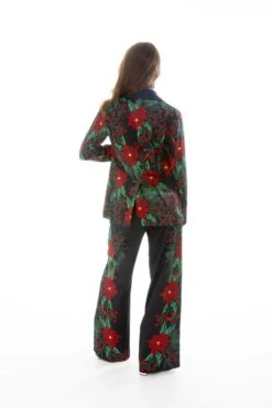 The Centerpiece | Poinsettia Women's Christmas Blazer -Clothing Store StudioSession 1696
