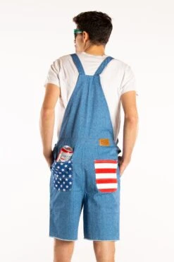 The Chattahoochees | Denim American Flag Short Overalls -Clothing Store TheChattahoochees10087 0272