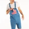 The Chattahoochees | Denim American Flag Short Overalls -Clothing Store TheChattahoochees10087 0272 3