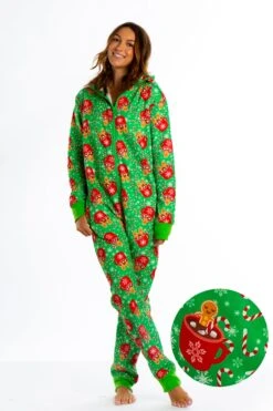The Hot Cocoa-cuzzi | Ladies Unisex Gingerbread Christmas Onesie