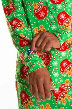 The Hot Cocoa-cuzzi | Mens Gingerbread Pajama Top -Clothing Store TheHotcocoa cuzziPS2612 3