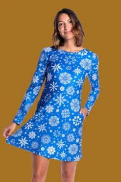The Ice Never Melts | Blue Snowflake Christmas Skater Dress -Clothing Store TheIceNeverMelts BlueSnowflakeChristmasSkaterDress 10066 0477 2 a8047d3f 29d9 48a5 9c11 d645a7ee6306