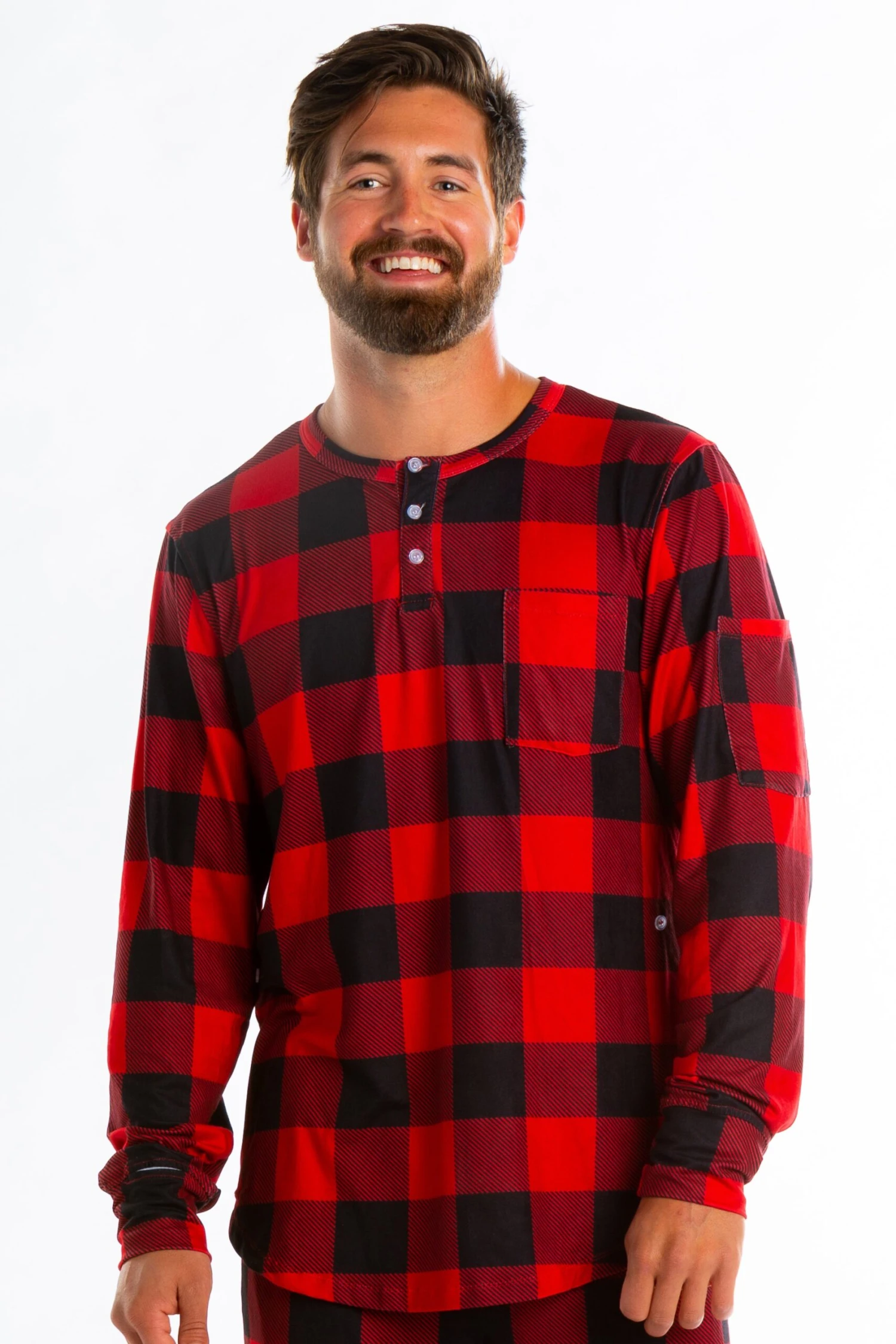 The Red And Black Lumberjack | Mens Buffalo Check Pajama Top 3 The Red And Black Lumberjack | Mens Buffalo Check Pajama Top