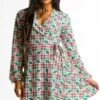 The Smooches | Mistletoe Plaid Christmas Wrap Dress -Clothing Store TheSmoochesWD2597 3