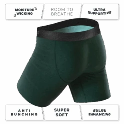 The Tree Falls | Forest Green Long Leg Ball Hammock® Pouch Underwear With Fly 10 The Tree Falls | Forest Green Long Leg Ball Hammock® Pouch Underwear With Fly -Clothing Store TreeFallsForestGreenBXWFly4