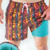 The Bay Breeze | Tropical Neon Ball Hammock® Pouch 5" Swim Trunks