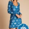 The Ice Never Melts | Blue Snowflake Christmas Skater Dress -Clothing Store theicenevermeltsskater